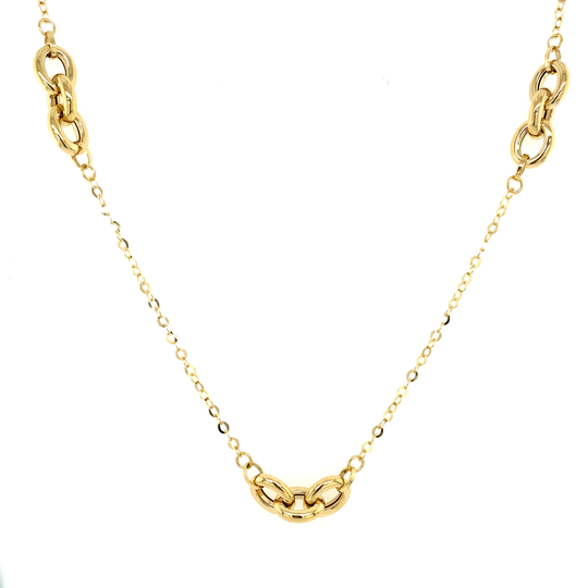 9Ct Gold Interlocking Rings Necklace - 375 Hallmarked