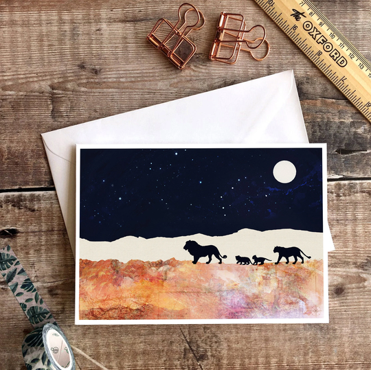 Lion Card, Baby Twins Second Newborn Congratulations, Big Cat Thank You, Congratulations Blank