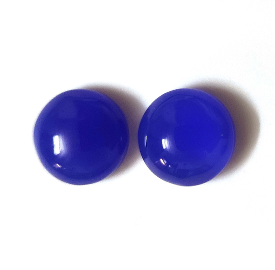 Round Chalcedony Pair, Blue Chalcedony, 6 Mm To 25 Calibrated Cabochon Loose Gemstone For Earring Jewelry, Ring Size Stone