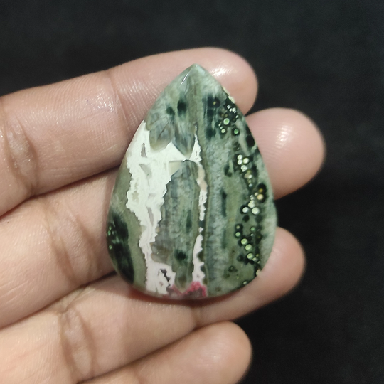 Top Quality Ocean Jasper Cabochon 45x32 Mm Pear 52 Ct Loose Best For Pendant Macrame & Silver Jewelry Hand Polish