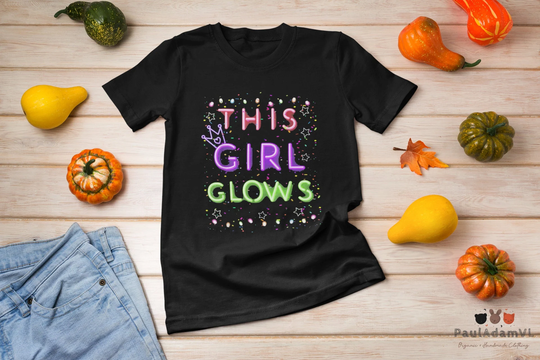 Glow Shirt This Girl Glows Retro 80's Party 80S Vintage T-Shirt, Shirt, Birthday Gift