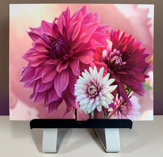 Dark Monarch & Rebecca's World Dahlias Giclee Print