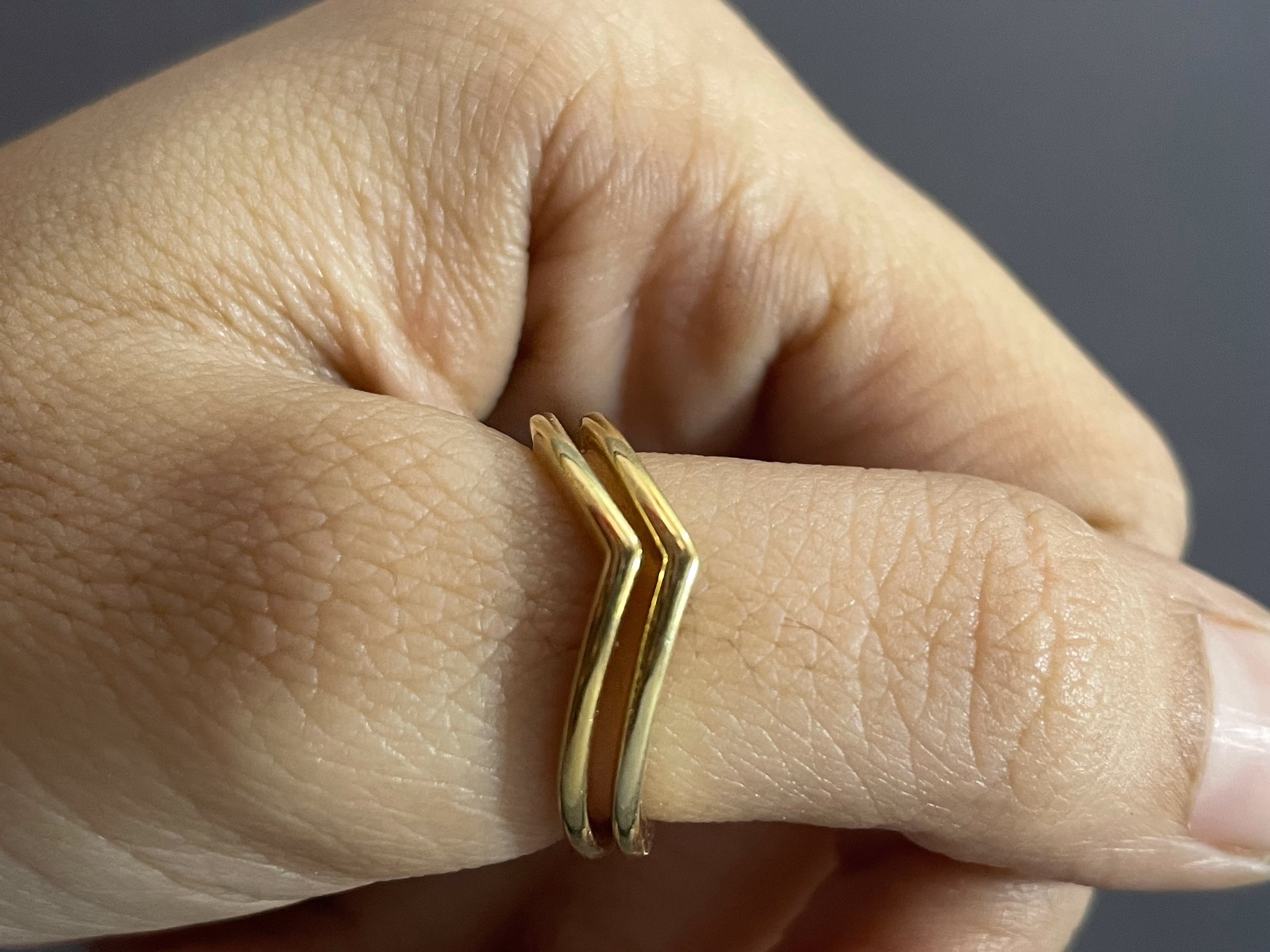 Thumb Ring Double V Gold Rings Minimalist Chevron - Simple Toe Knuckle