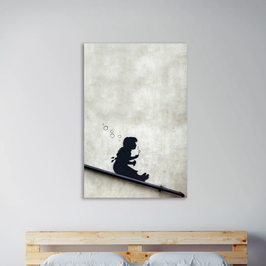 Bubble Girl II by Banksy - Wrapped Canvas Graphic Art Print