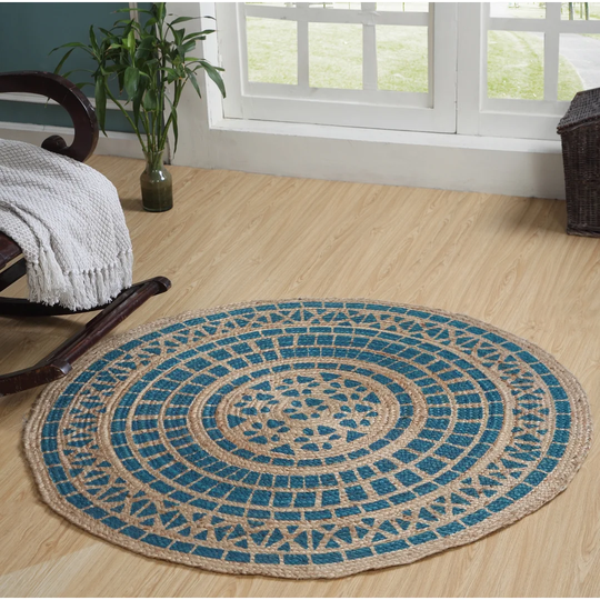 Virginia Handmade Flatweave Turquoise Rug