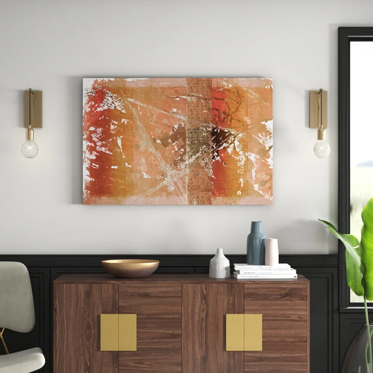 663 Abstract Graphic Art Print on Canvas