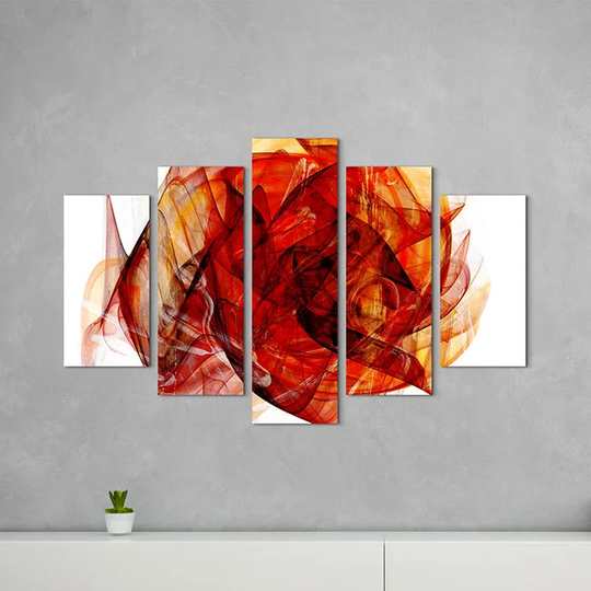 Enigma Sculpture 1343 Abstract 5 Piece Graphic Art Print Set on Canvas