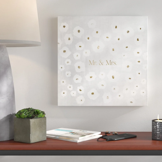 Mr and Mrs - Wrapped Canvas Graphic Art Print