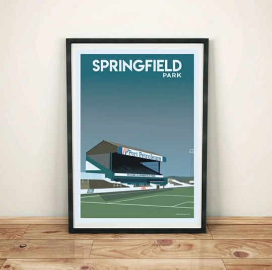 Wigan Athletic Football Club, Springfield Park Vintage Art Print Poster