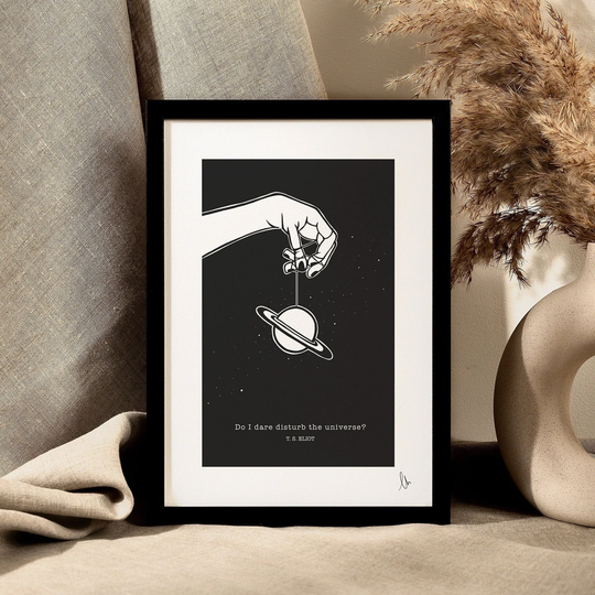 Do I Dare Disturb The Universe T S Eliot, Poetry Quote Print, Literature Wall Art, Poem Lover Gift, Love Song Poster, A4, A3