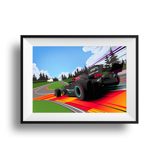 F1 Lewis Hamilton Mercedes Amg Print - Spa Francorchamps Poster