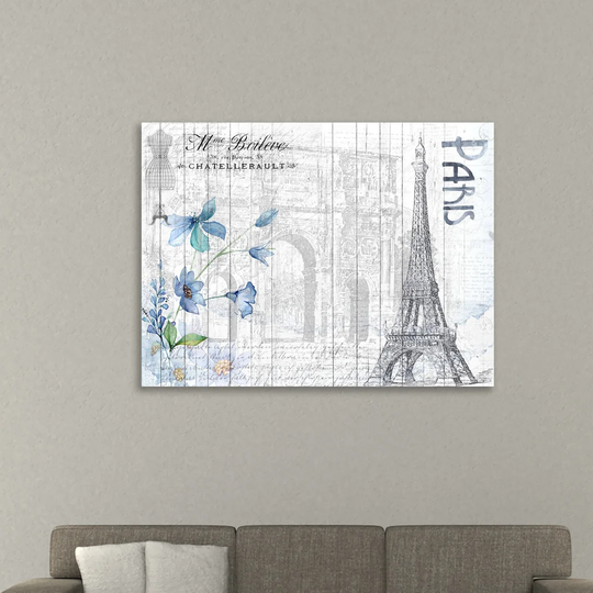 Blue Day Paris by Kimberly Allen - Wrapped Canvas Graphic Art Print