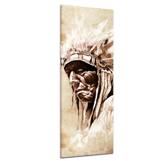 Indians in Vintage Style Framed Graphic Art on Canvas