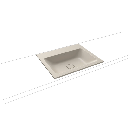 Cono Beige Steel Enamel Rectangular Bathroom Sink