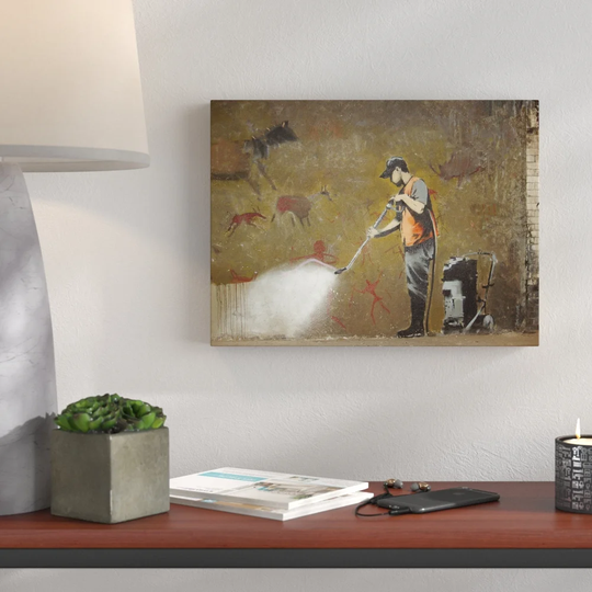 Getting it off the Wall by Banksy - Wrapped Canvas Graphic Art Print