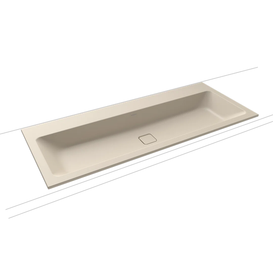 Cono Warm Beige Steel Enamel Rectangular Inset Bathroom Sink