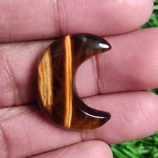 Natural Tiger Eye Cabochon, 27x11 Mm Tiger Jewelry Cabs 22 Cts Moon Cabochons Loose Eye Stonecabochon For Pendant Making