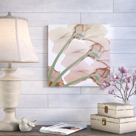 Peach Luster Cyclamen - Wrapped Canvas Graphic Art Print