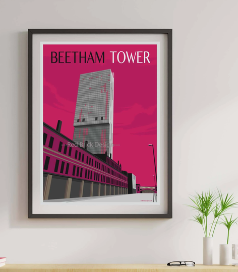 Manchester Deansgate, Beetham Tower - A3 Art Print Poster