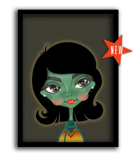 Green Lady // Tretchnikoff, Kitsch Print, Wall Art, Cool Print, Retro Vintage, Updated Classic Wall Decor - Gallery Artwork