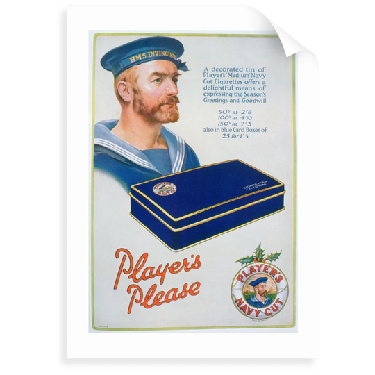 Advert for Player's Navy Cut Cigarettes - Graphic Art Print