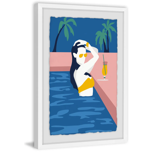 Pool Drink - Picture Frame Graphic Art Print on Paper