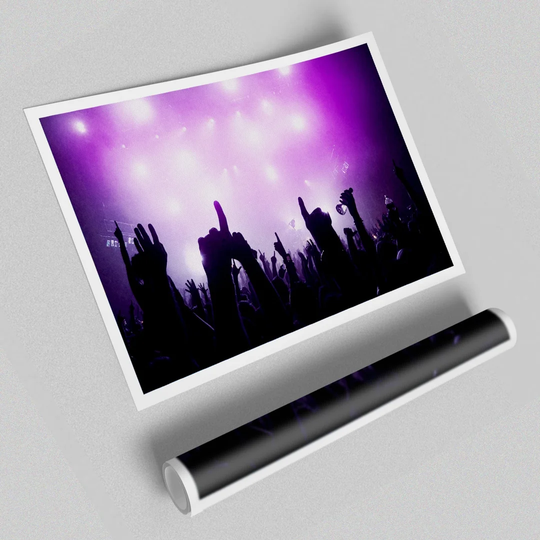 'Purple Rave Club' - Graphic Art Print on Paper