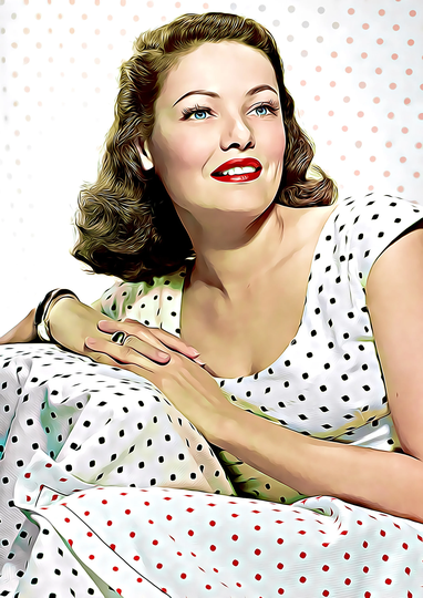 Gene Tierney Unique Graphic Art Illustration Print 13 | A4 Size - 210 X 297mm 8.5" 11.75