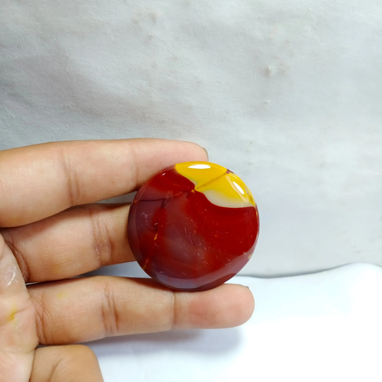 Natural Mokite Jasper Cabochon, , Top Quality Stone , Cabs For Jewelry Making Shape Circle 82 Cts 41 X Mm #a1590