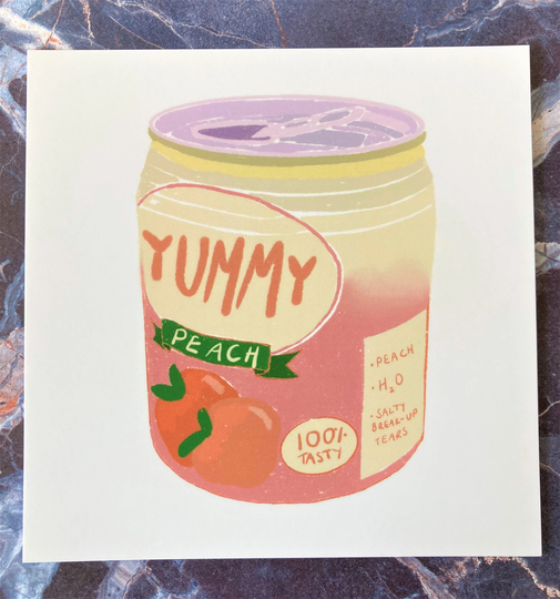 Peach Juice Art Print For Gallery Wall | Graphic Food Packaging Home Decor Prints