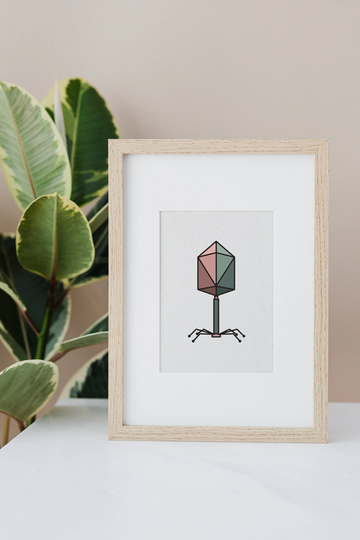 Clearance Virology, Molecular Biology, Microbiology Graphic Design Art Print - Virus, Biology Art, Cell Student Gift
