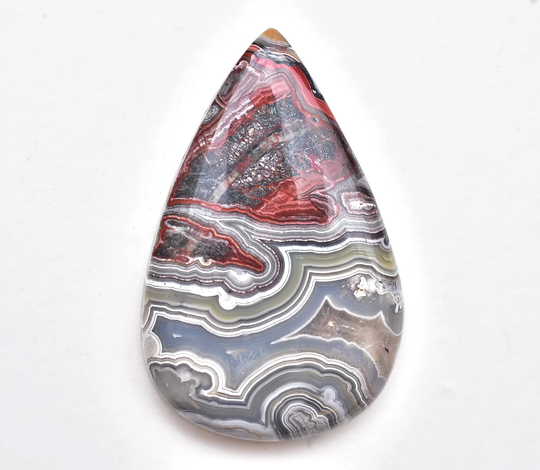 Natural Mexican Rare Crazylace Agate Cabochon Top Quality Aaa Pear Shape Gemstone 35x22x5 Mm 28.60 Ct. A - 129