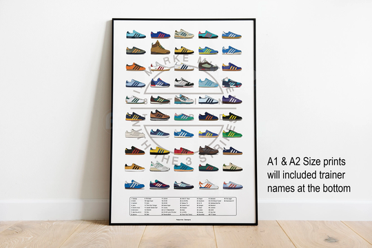Adi Classics Colourway Poster Print - Features 50 Classic Trainers A1, A2 & A3