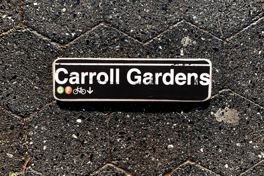 Carroll Gardens Brooklyn New York City Neighborhood Hand Crafted Horizontal Wood Sign - Subway Sign Nyc Art, Sign. Ny Gift