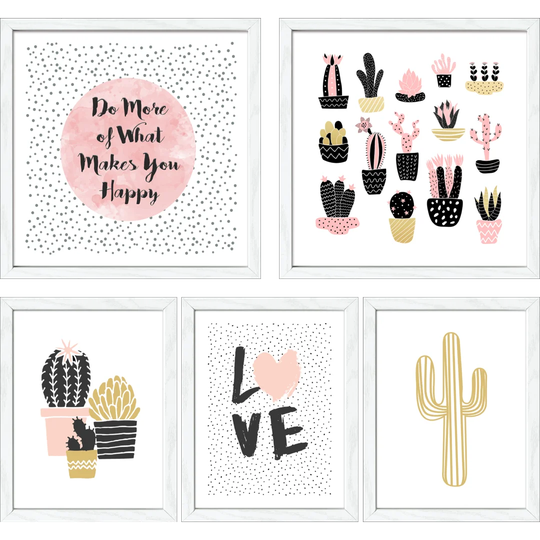 Typo IV 5 Piece Graphic Art Print Poster Set