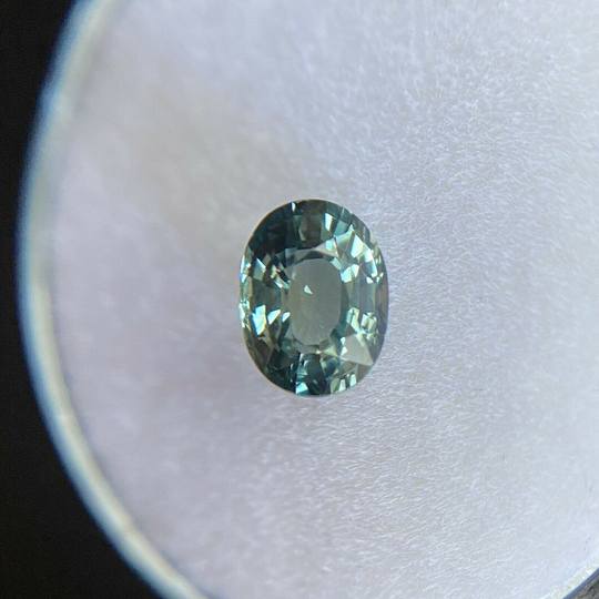 1.03Ct Gia Certified Untreated Vivid Green Blue Sapphire Oval Cut Unheated Rare