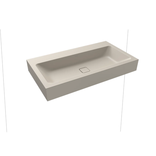 Warm Grey Metal Rectangular Wall Hung Basin Bathroom Sink