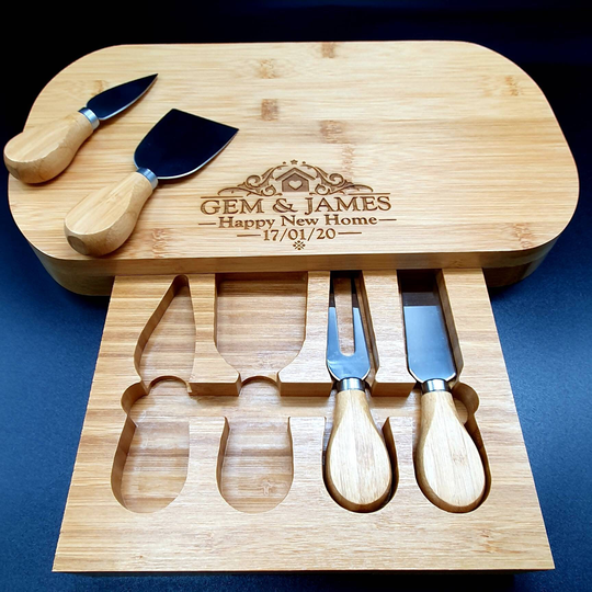 Housewarming Gift . Custom Cheese Board. Unique Personalized Personalised Board & Accessories