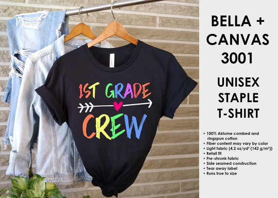 First Grade Crew Shirt, 1st Team Teacher T-Shirt, Squad, Teachers, Elementary School Shirt