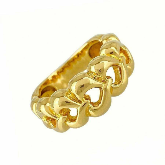 Rare Vintage Van Cleef & Arpels 18K Yellow Gold Heart Love Band Ring With Box