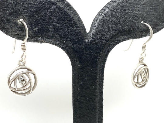 Vintage 1980's Glasgow Rose Mackintosh Style Sterling Silver Earrings
