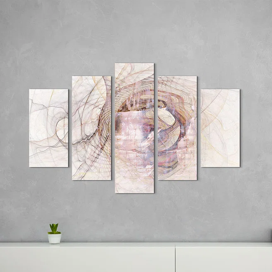 Enigma Sculpture 1348 Abstract 5 Piece Graphic Art Print Set on Canvas