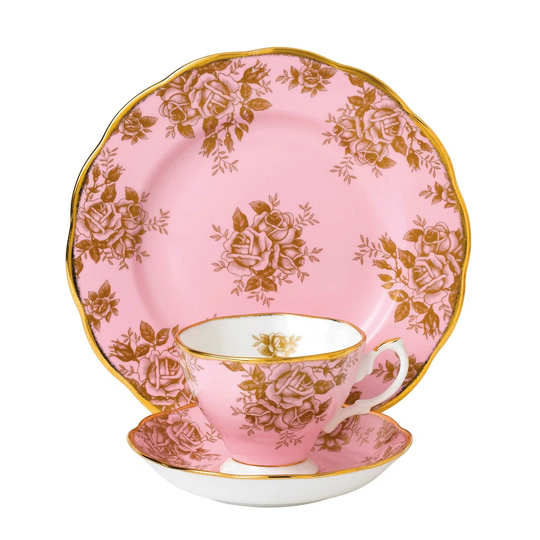100 Years Of Royal Albert Golden Rose 1960 Teacup & Saucer, Plate 20Cm