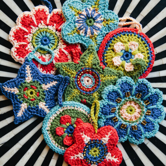 Christmas Decorations Crochet Pattern, Janie Crow Pattern Beaded Crochet