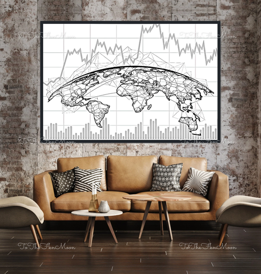 Global World Economy Stock Market Canvas Fan Art