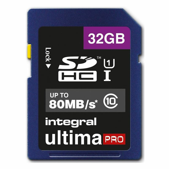 Integral 32GB SD Class 10 UHS-1 U1 up to 80MBs