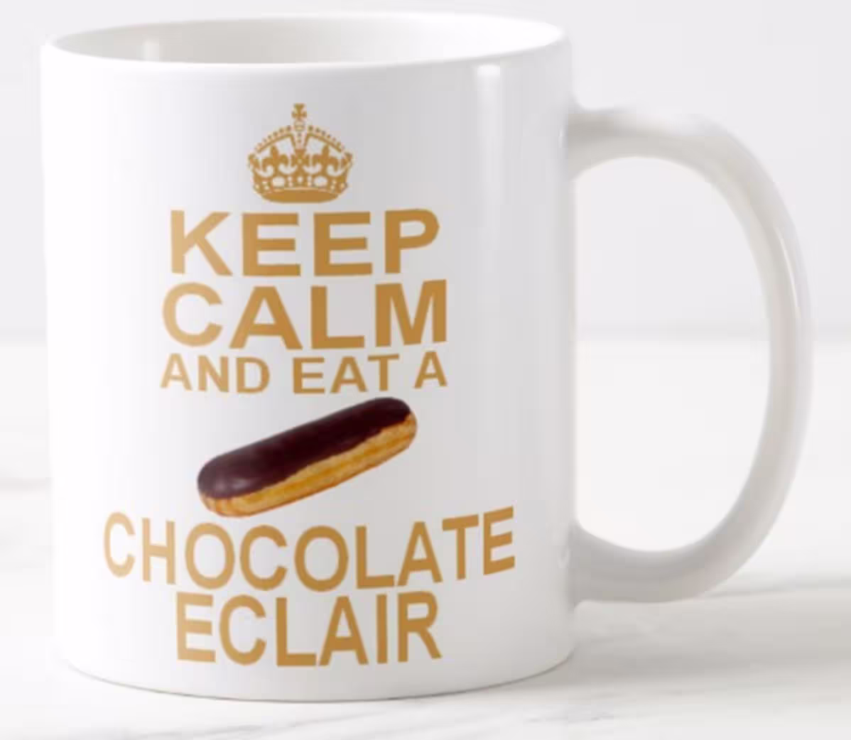 Keep Calm & Eat A Chocolate Eclair ~ Mug Favorite Cream Cake Dessert Eclairs Lovers Carry On Style Mugs - Optional Coaster Available