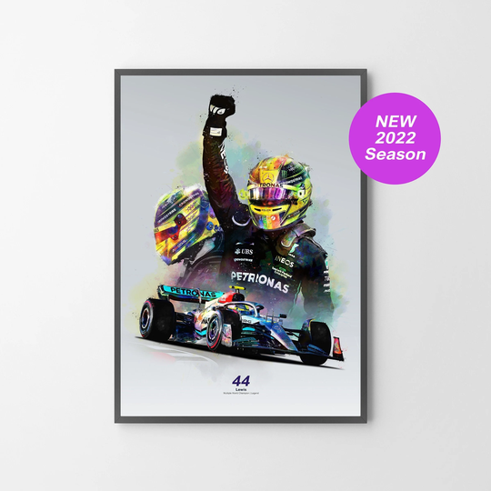 Lewis Hamilton 2022 F1 Championship Legend | Poster Print Art Gift Illustration | Unframed