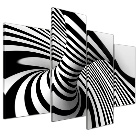 Spiral Background 4-Piece Graphic Art on Canvas Set