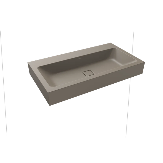 Cono Warm Grey Steel Enamel Rectangular Wall Hung Bathroom Sink